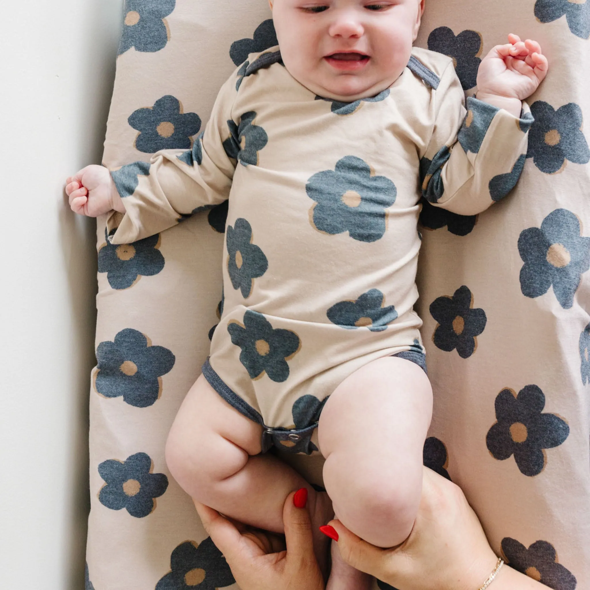 Premium Knit Diaper Changing Pad Cover - Gemma In Tan