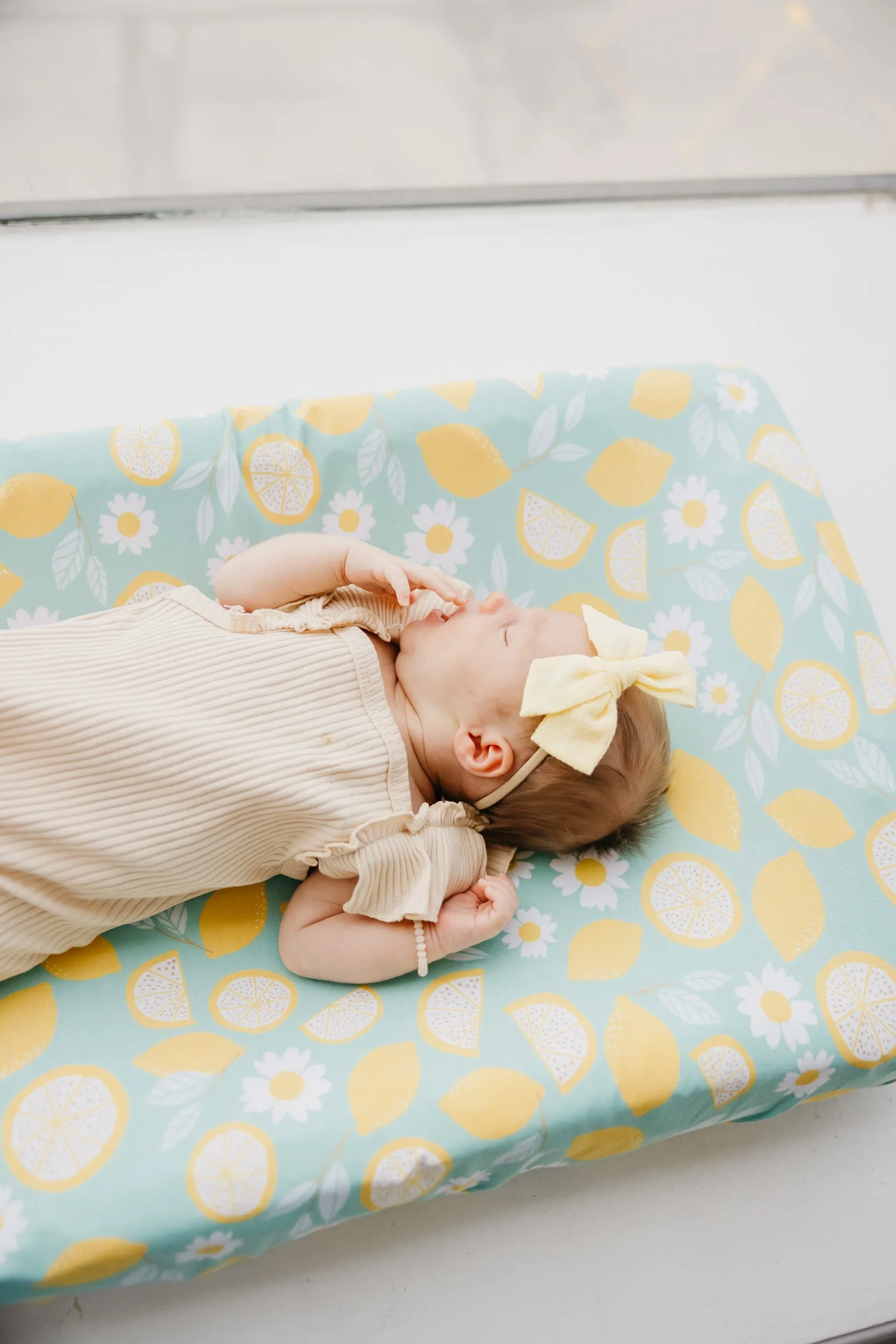 Premium Knit Diaper Changing Pad Cover - Lemon