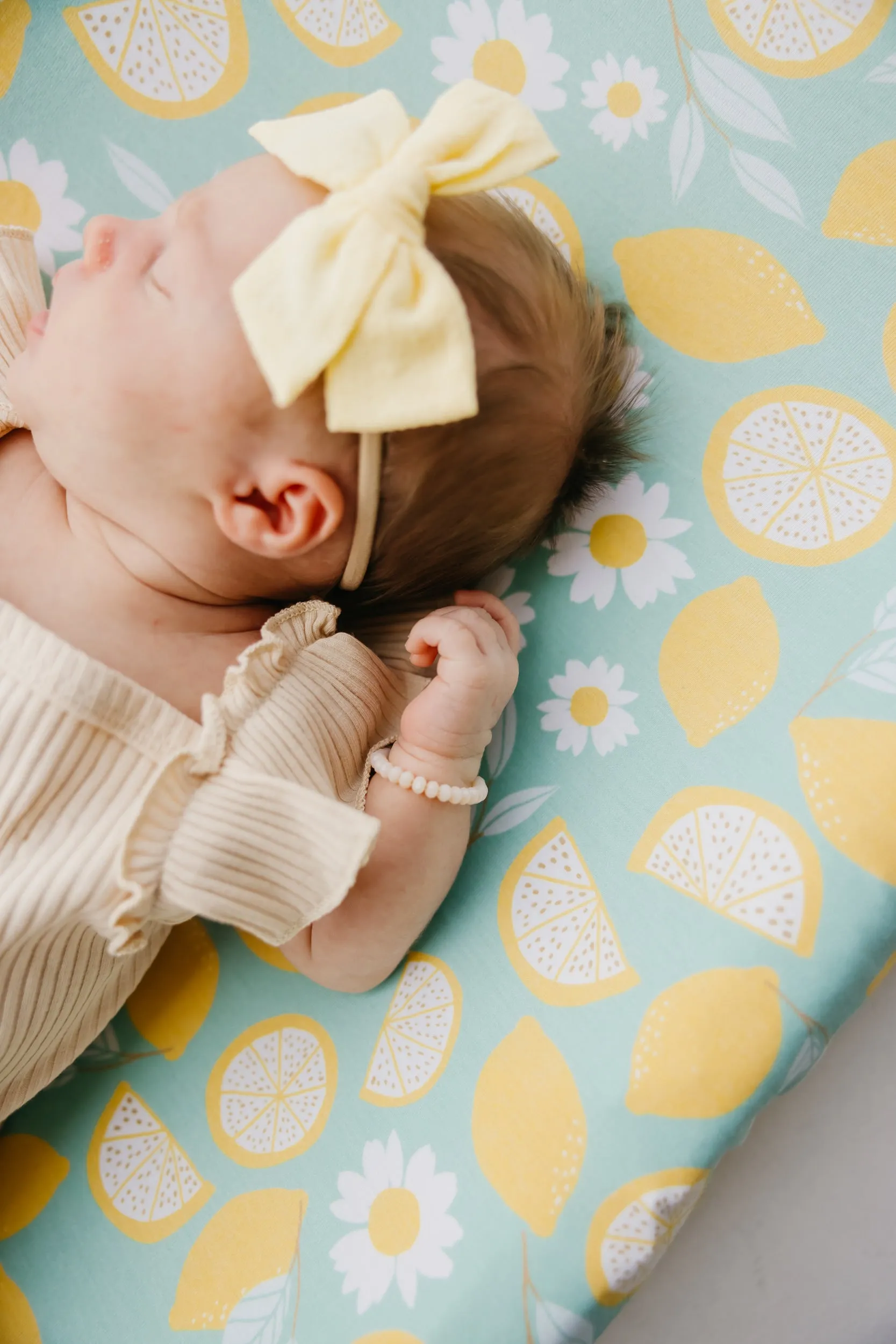 Premium Knit Diaper Changing Pad Cover - Lemon