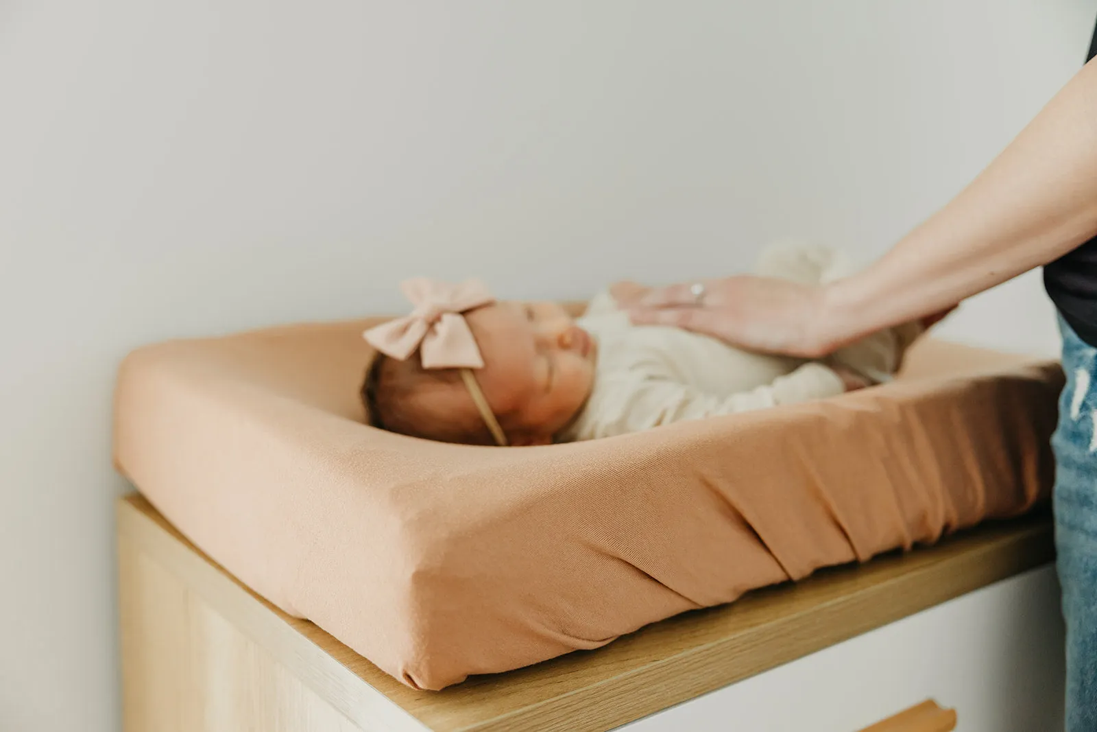 Premium Knit Diaper Changing Pad Cover - Pecan
