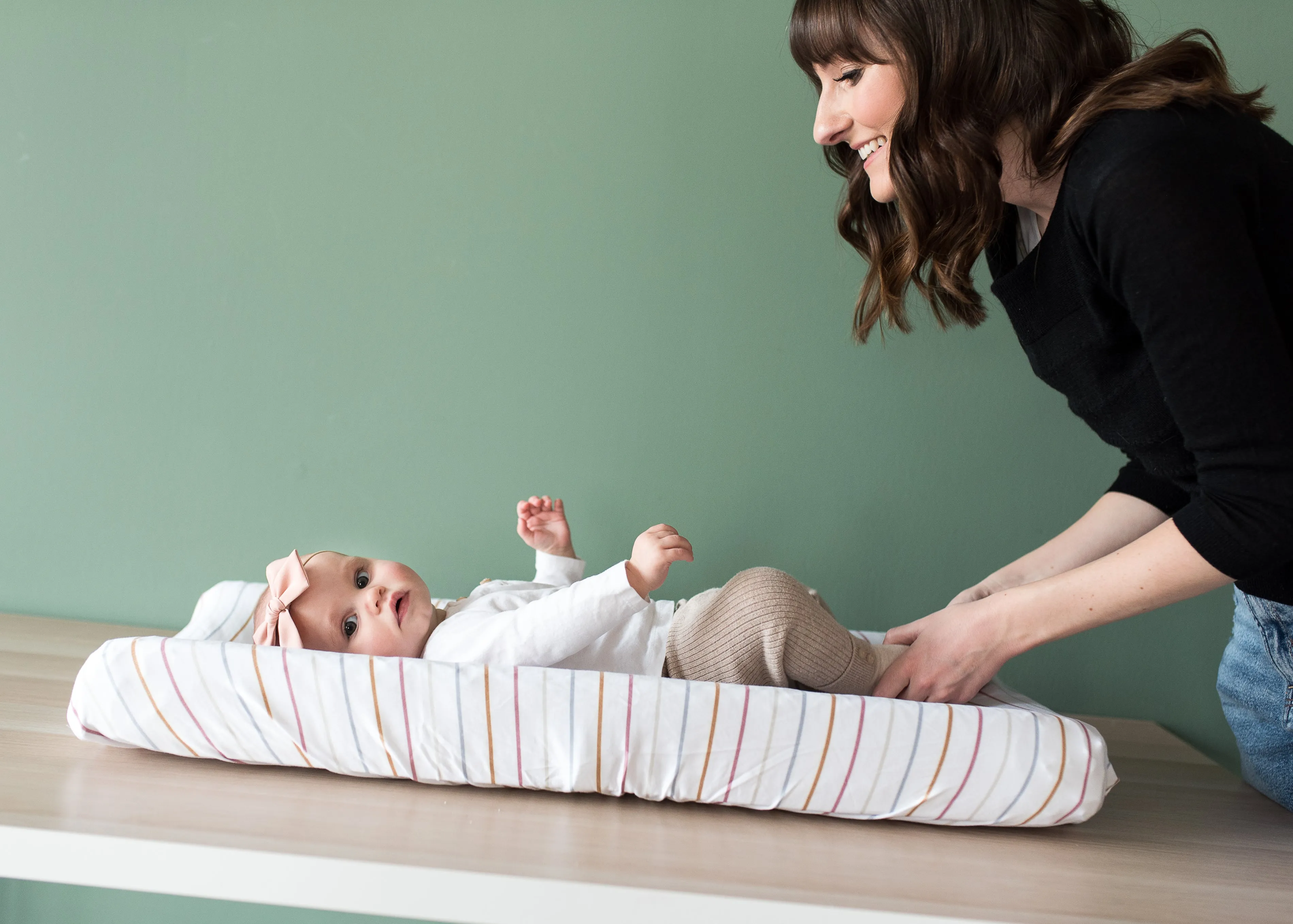 Premium Knit Diaper Changing Pad Cover - Piper