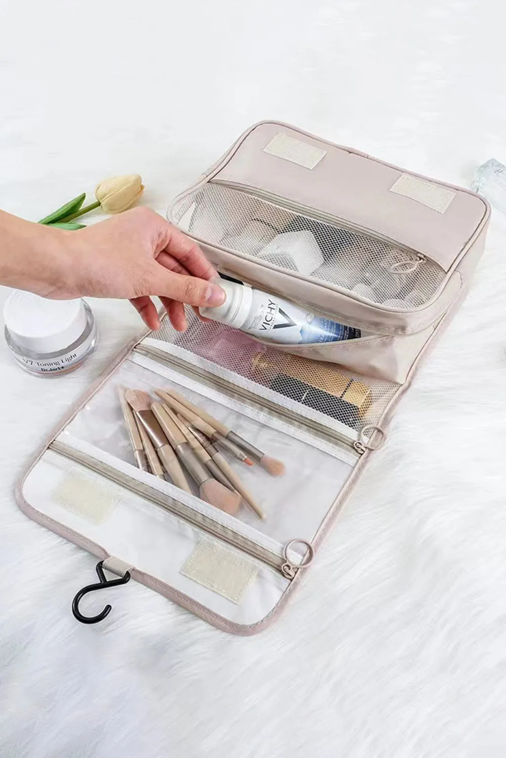 PREORDER! ETA 3/21 Girl's Getaway Apricot Multi-Pocket Travel Toiletry Bag **SHIPPING EXPECTED TO BEGIN ON DATE 3/21**