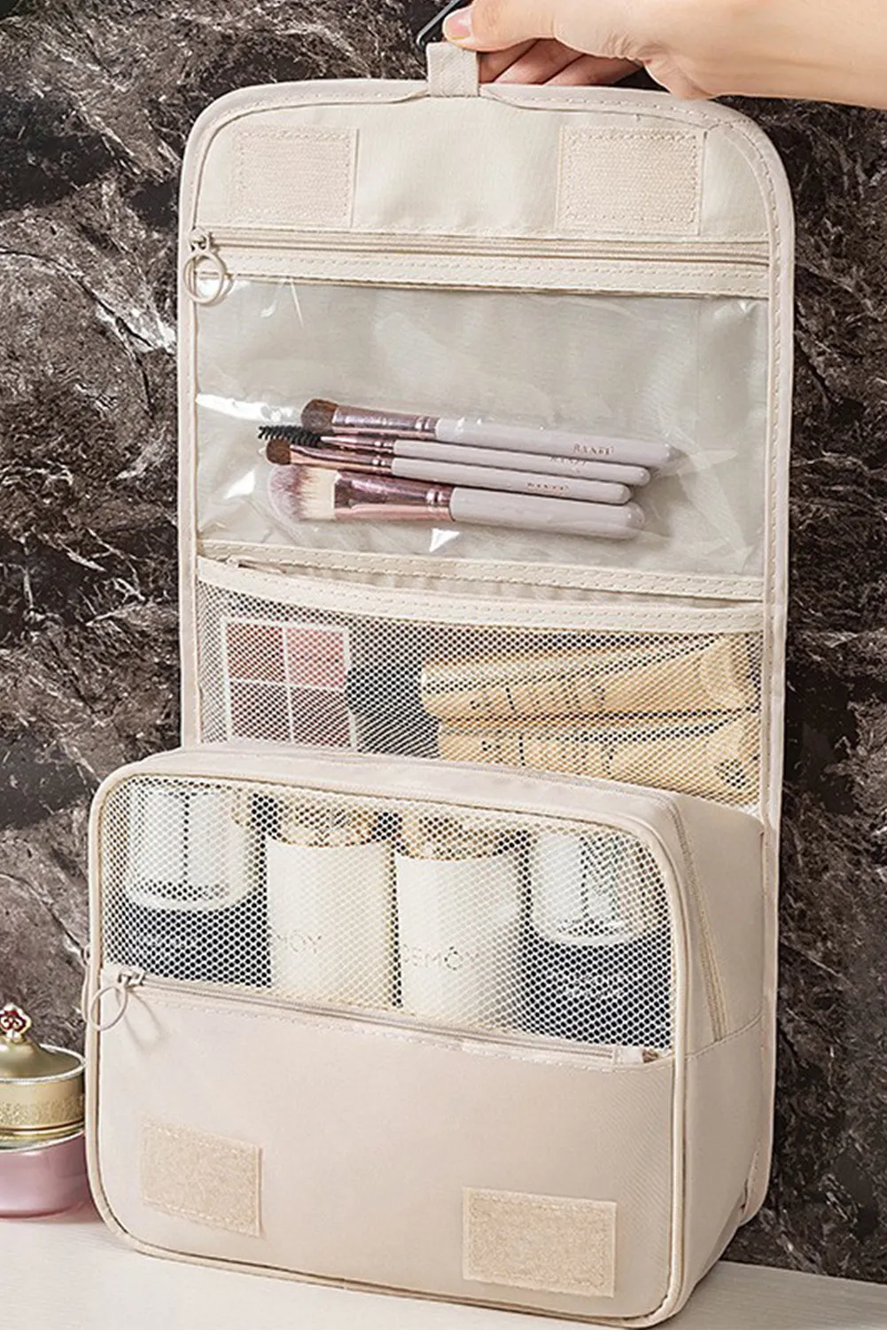 PREORDER! ETA 3/21 Girl's Getaway Apricot Multi-Pocket Travel Toiletry Bag **SHIPPING EXPECTED TO BEGIN ON DATE 3/21**