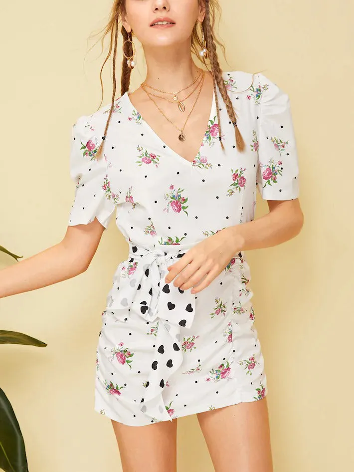 Printed Love Short-sleeved Dress