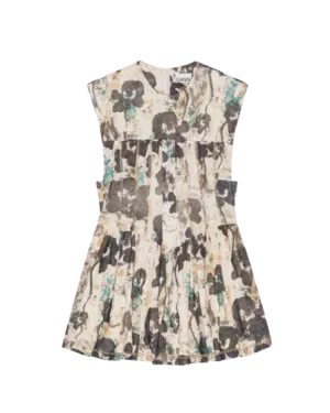 Printed Marl Mesh Corset Mini Dress