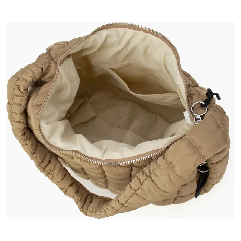 Puffer Hobo Tote- Light Pink