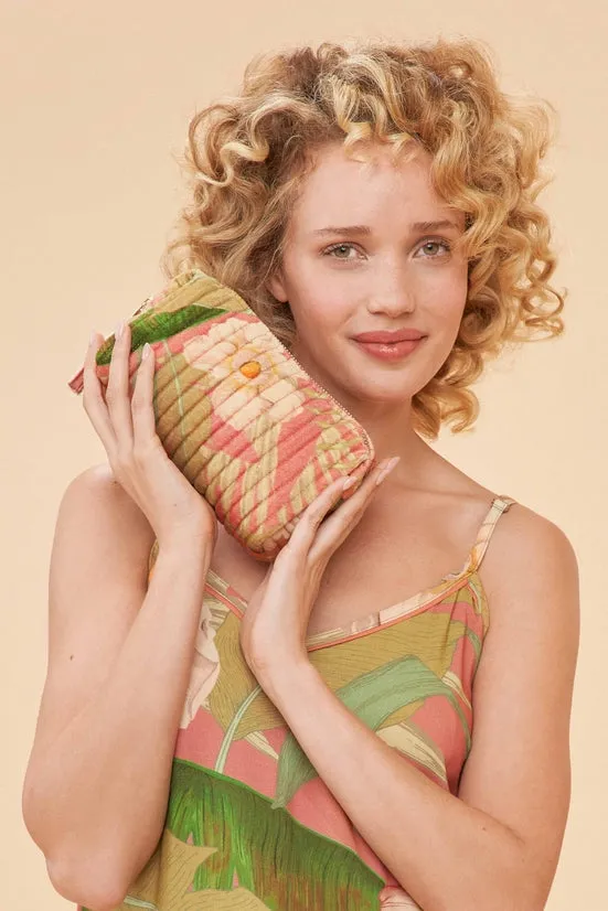 Quilted Washbag | Delicate Tropical, Candy