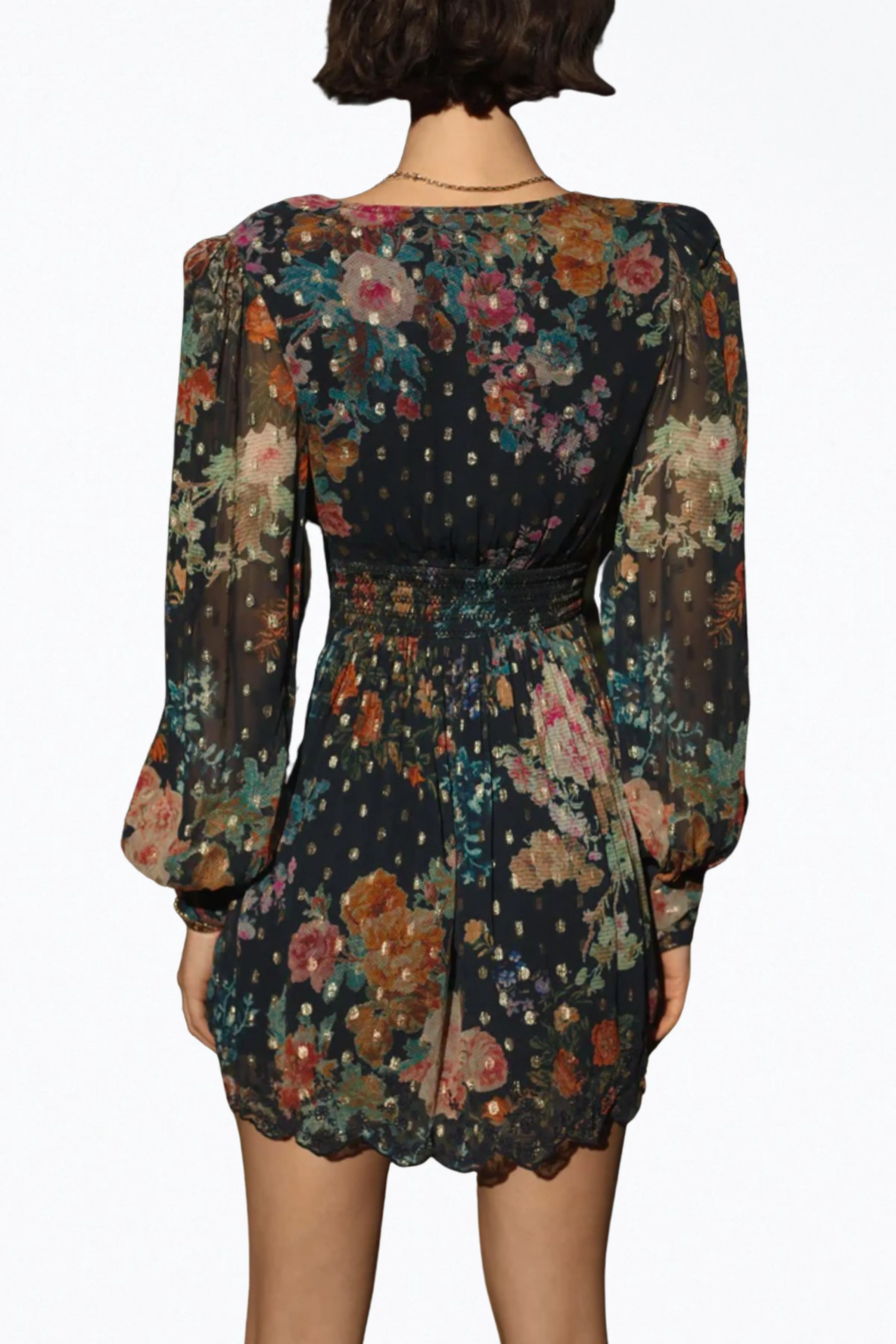 RAFA FLORAL-PRINT CHIFFON MINI DRESS