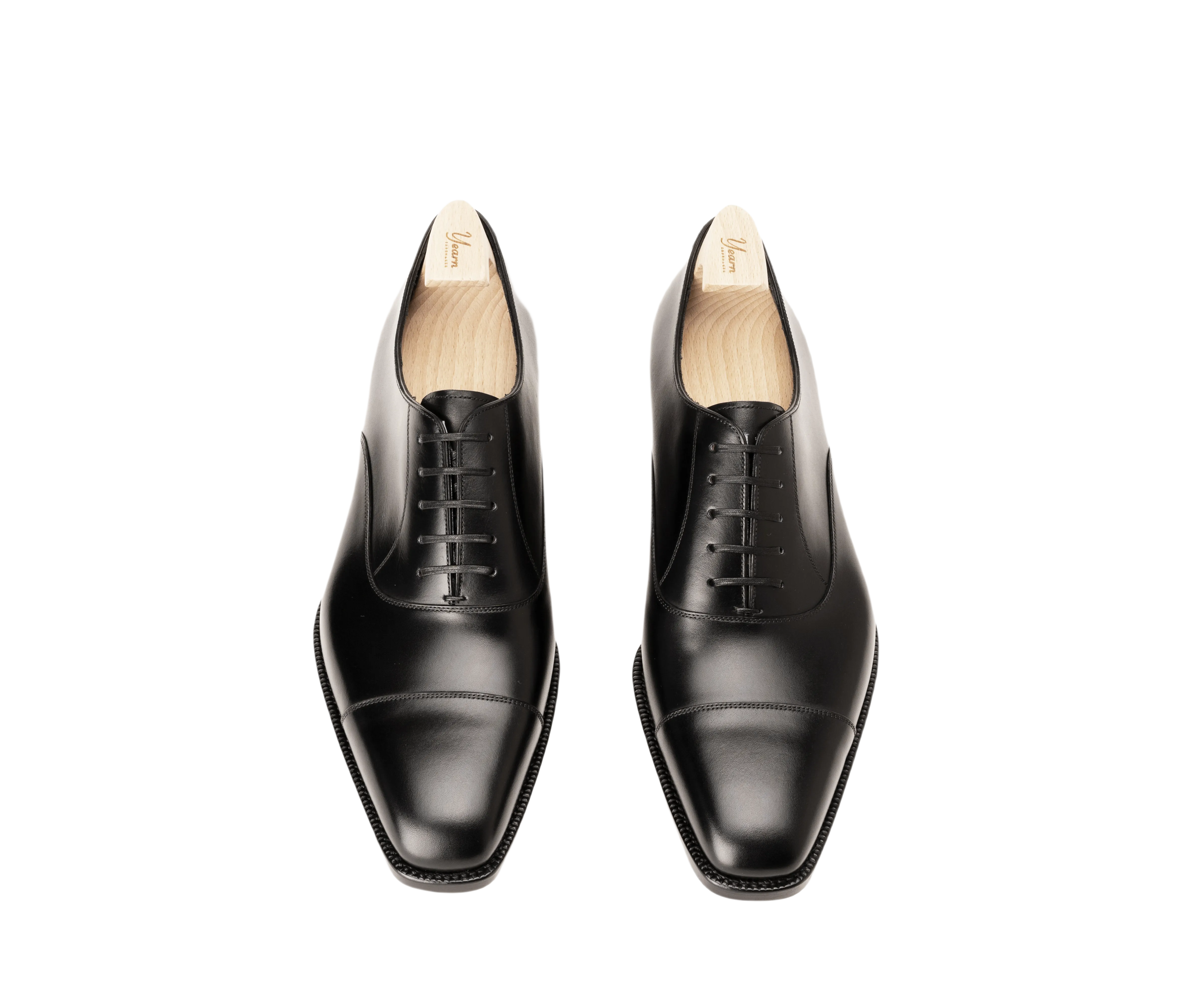 Raj Singhs Classic Black Italian Leather Cap Toe Oxford – Handcrafted Soft Square Toe Formal Shoes