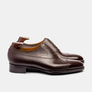 Raj Singhs Classic Oxford Cap Toe in Dark Brown – Italian Leather Elegance