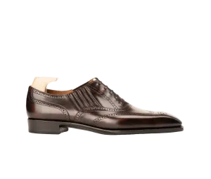 Raj Singh's Handcrafted Museum Patina Full Brogue Lazyman – Italian Leather Dress Shoe