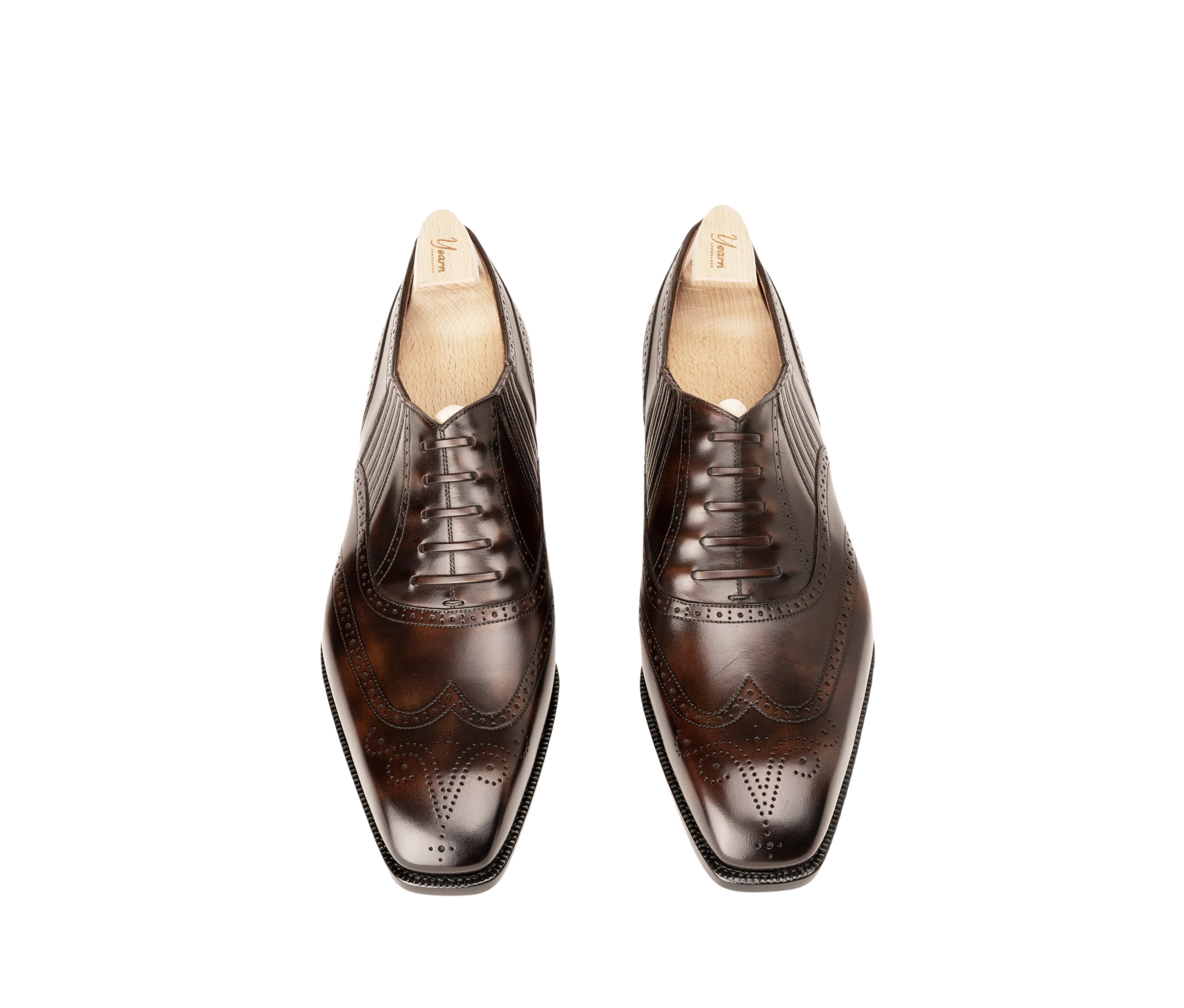Raj Singh's Handcrafted Museum Patina Full Brogue Lazyman – Italian Leather Dress Shoe