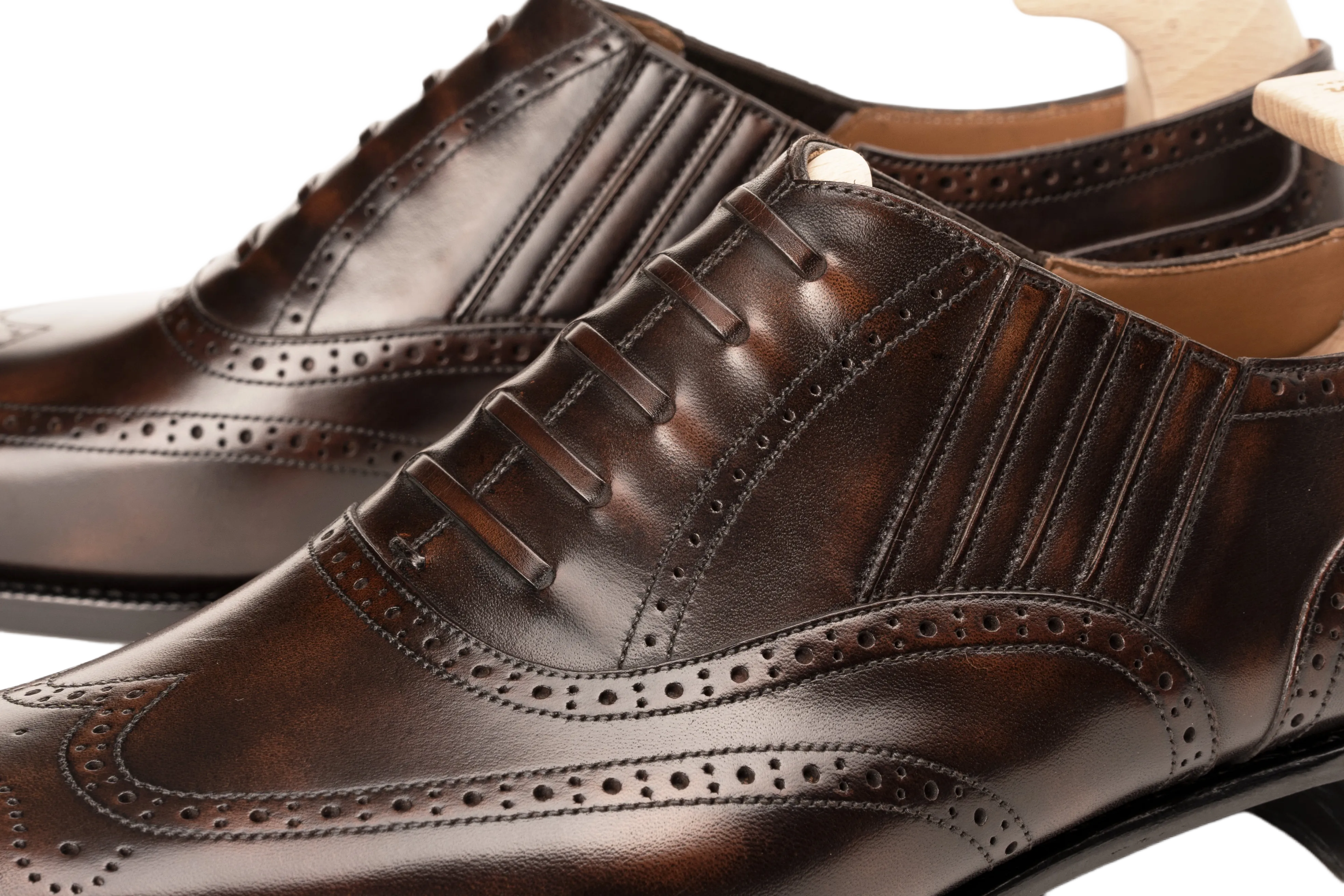 Raj Singh's Handcrafted Museum Patina Full Brogue Lazyman – Italian Leather Dress Shoe