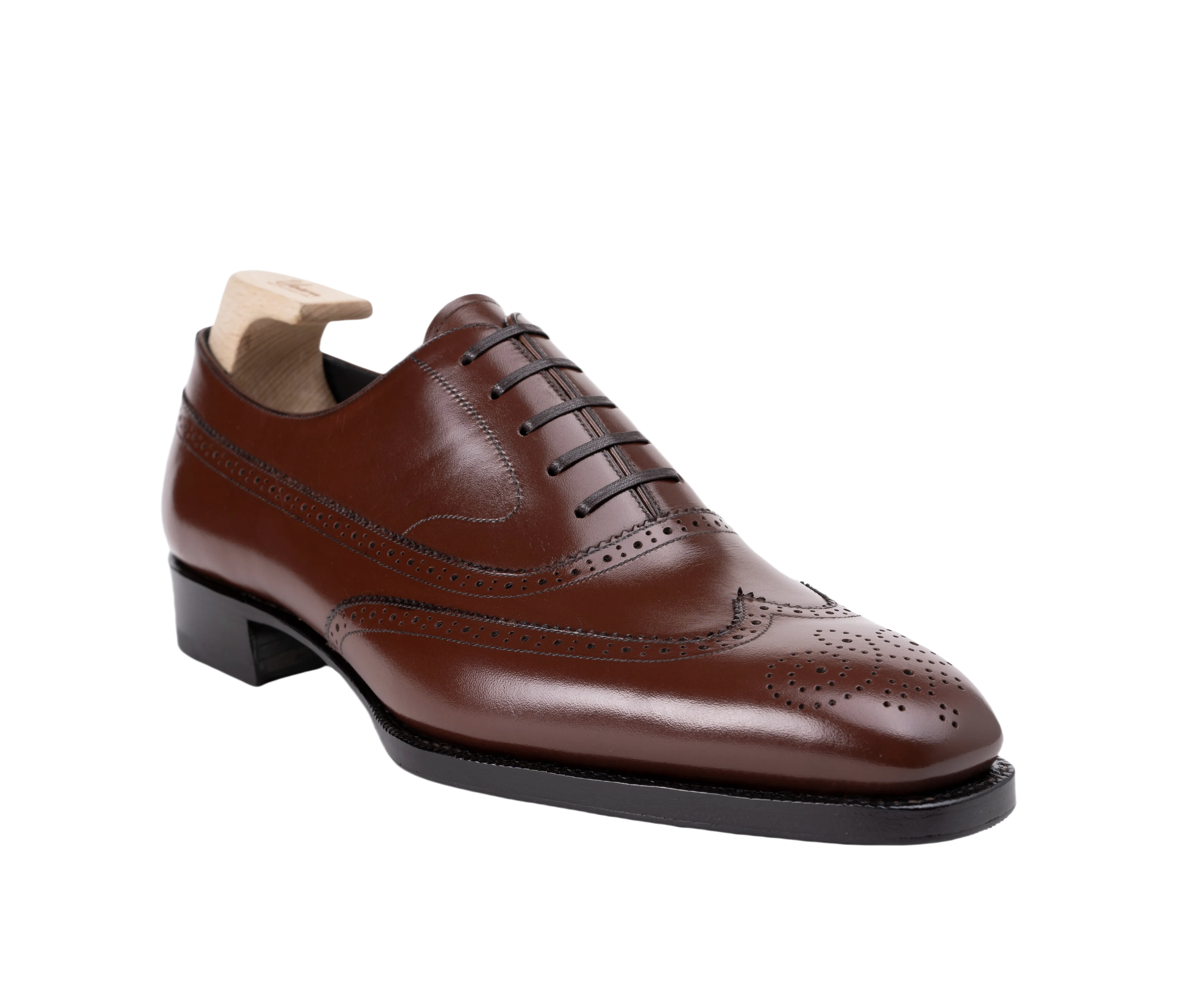 Raj Singhs Italian Leather Balmoral Wing-Tip Oxford - Premium Craftsmanship