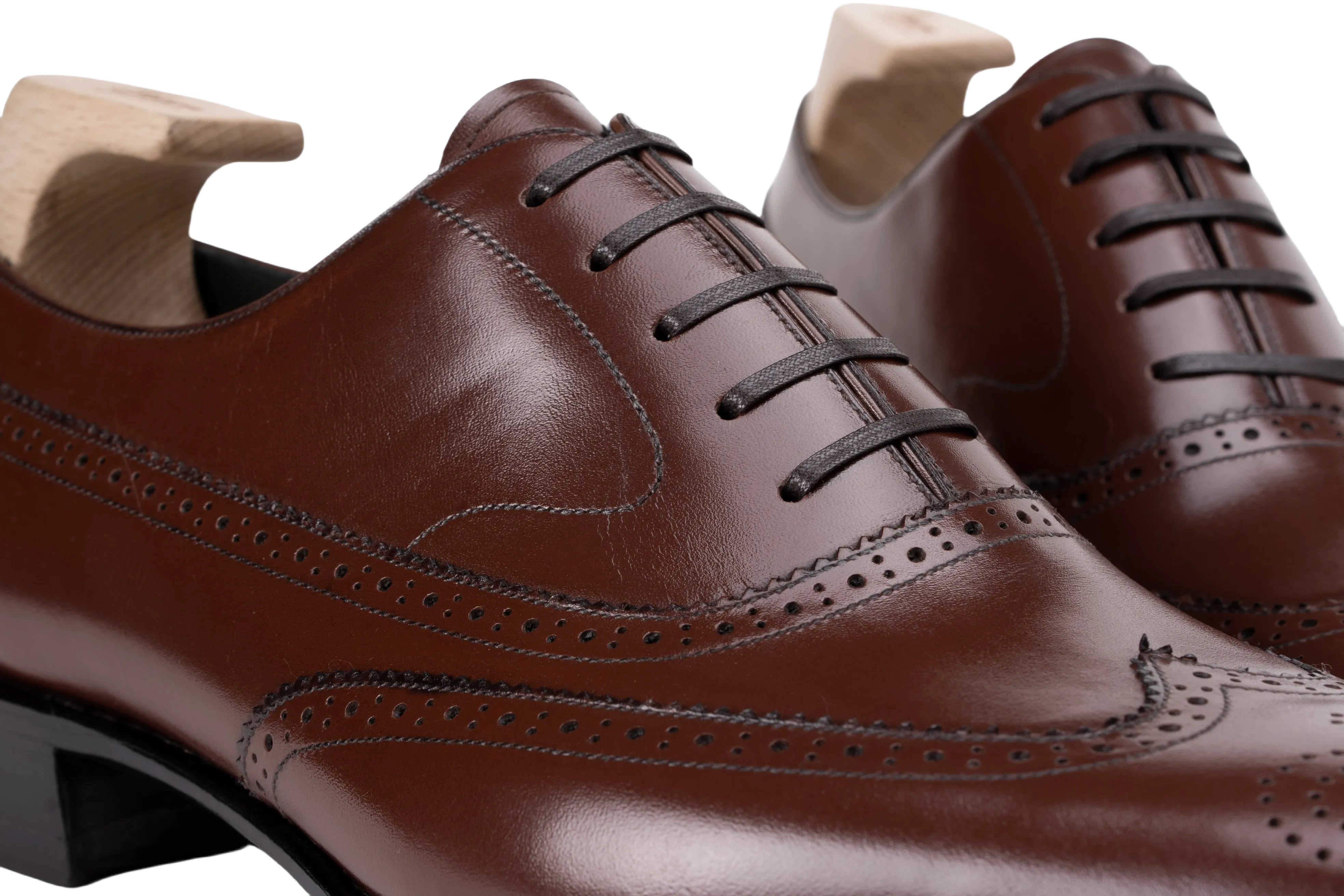 Raj Singhs Italian Leather Balmoral Wing-Tip Oxford - Premium Craftsmanship