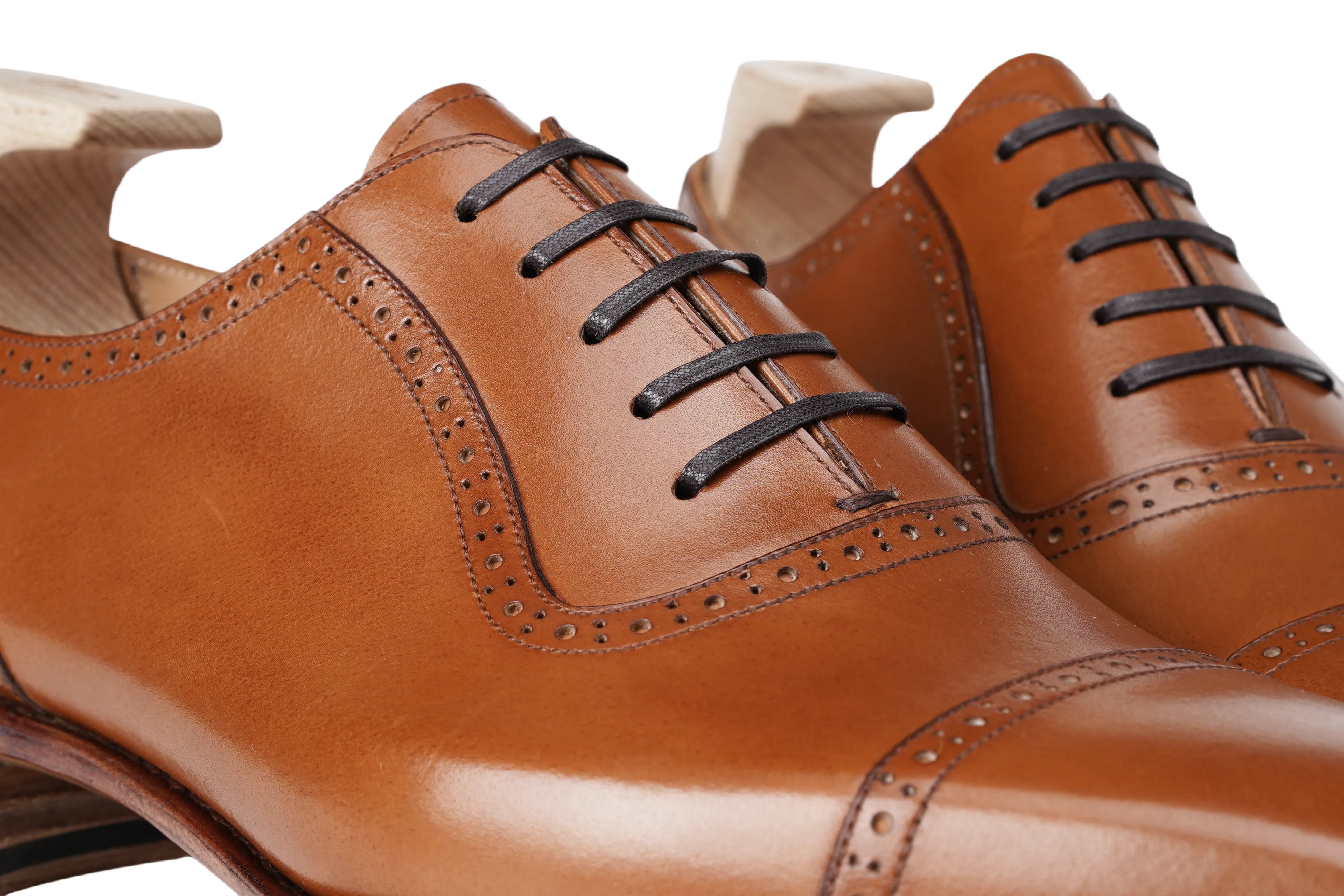 Raj Singhs Tan Italian Leather Oxford – Elegant Handcrafted Chisel Toe Dress Shoes