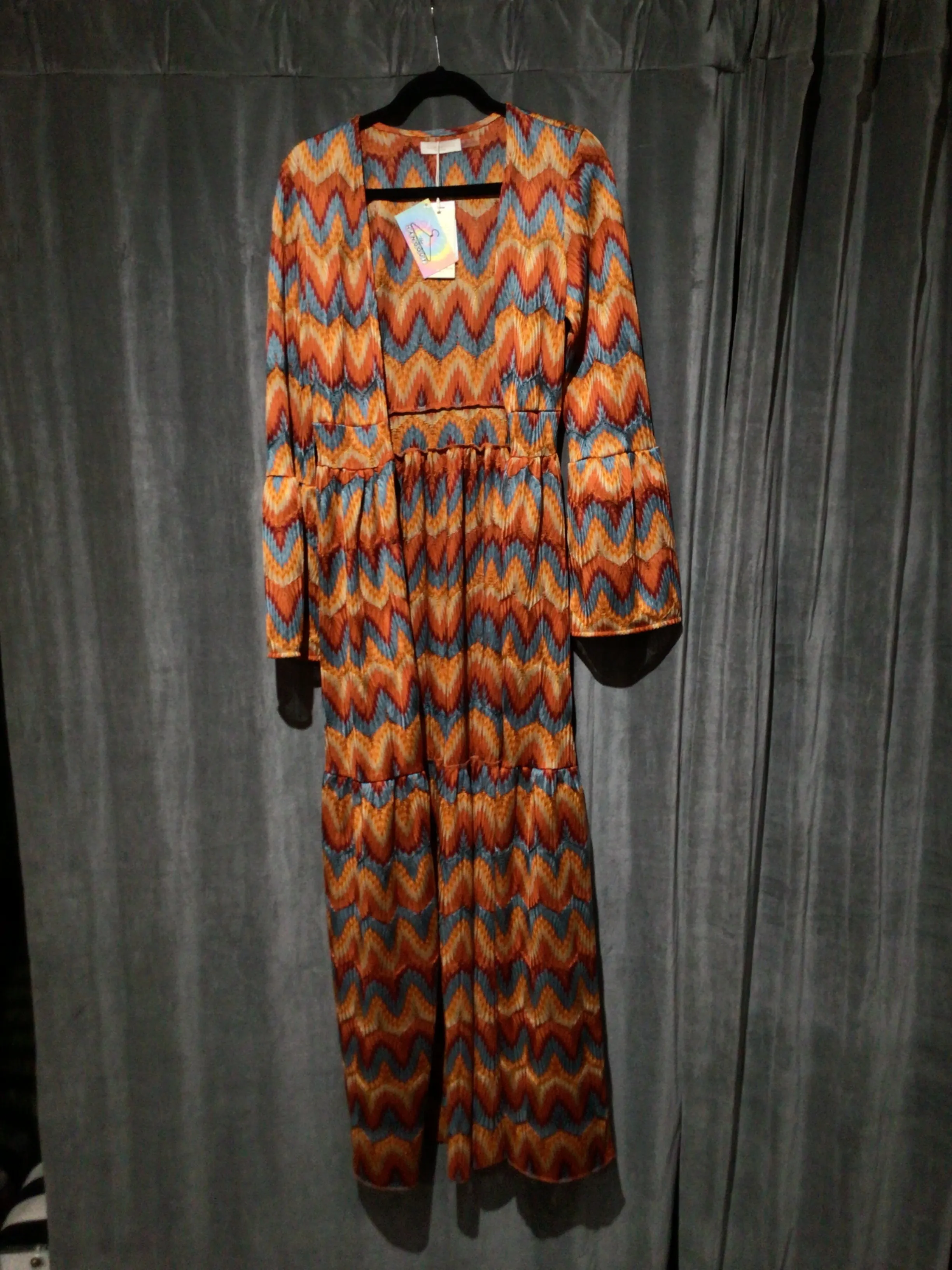 Ramy Brook Long Sleeve Orange Maxi Dress/Coat