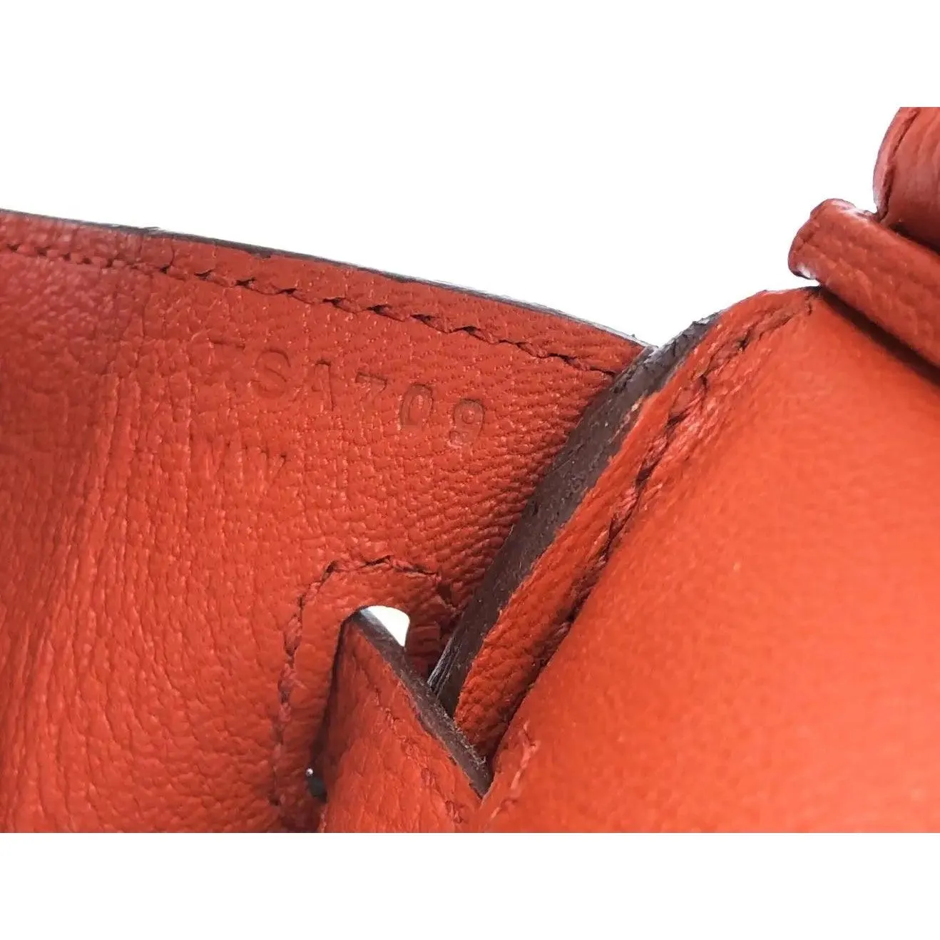 Rare HERMES Birkin 25 Terre Battue Orange Togo Leather Bag