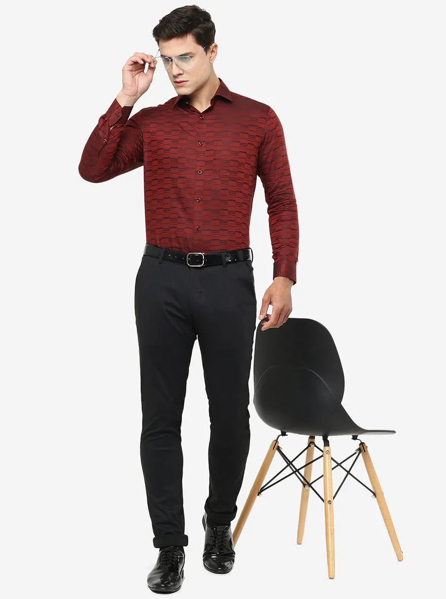 Red Printed Slim Fit Party Wear Shirt | Greenfibre