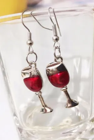 Red Wine Glass Earrings