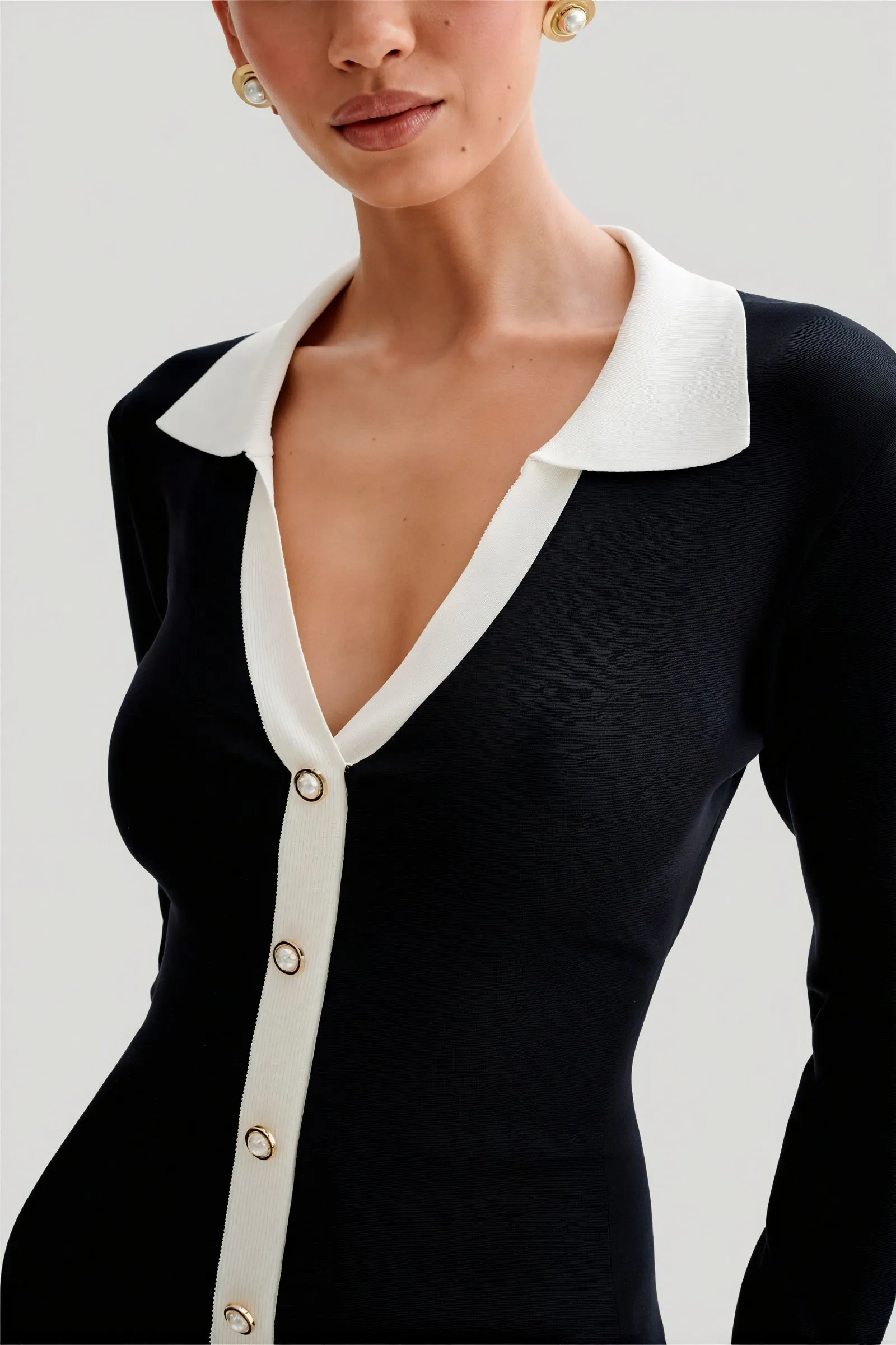 Ribbed Knit Dress with Ruffle Hem