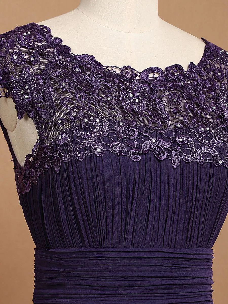 Robe de soirée élégante longue en dentelle à manches longues