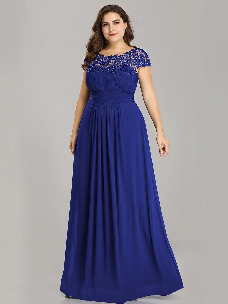Robe de soirée élégante longue en dentelle à manches longues