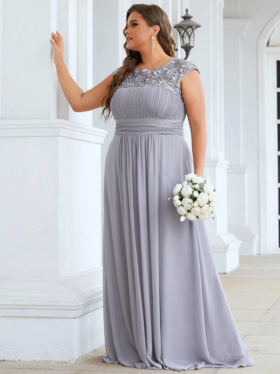 Robe de soirée élégante longue en dentelle à manches longues