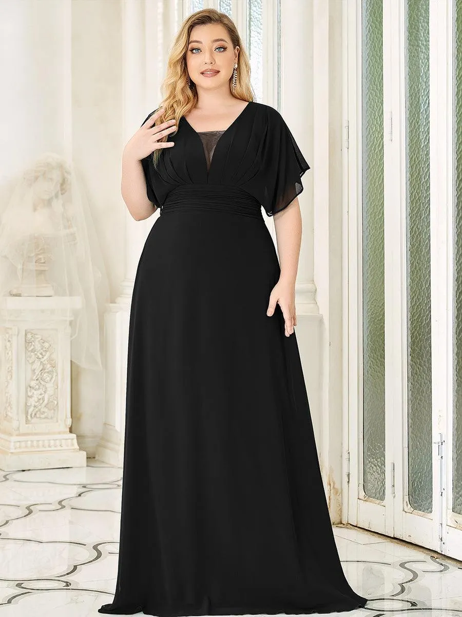 Robe invitée mariage en mousseline de soie A-line