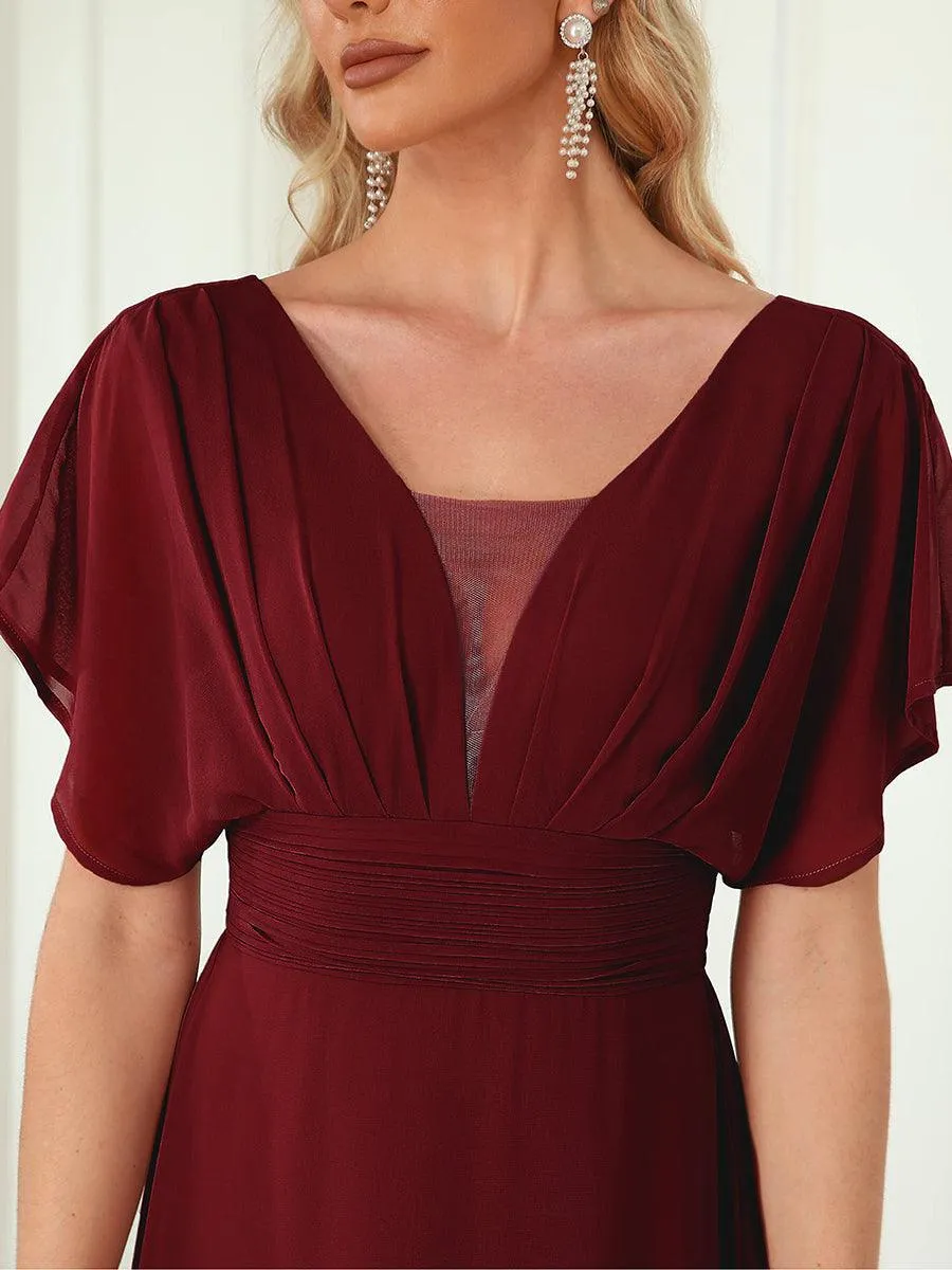 Robe invitée mariage en mousseline de soie A-line