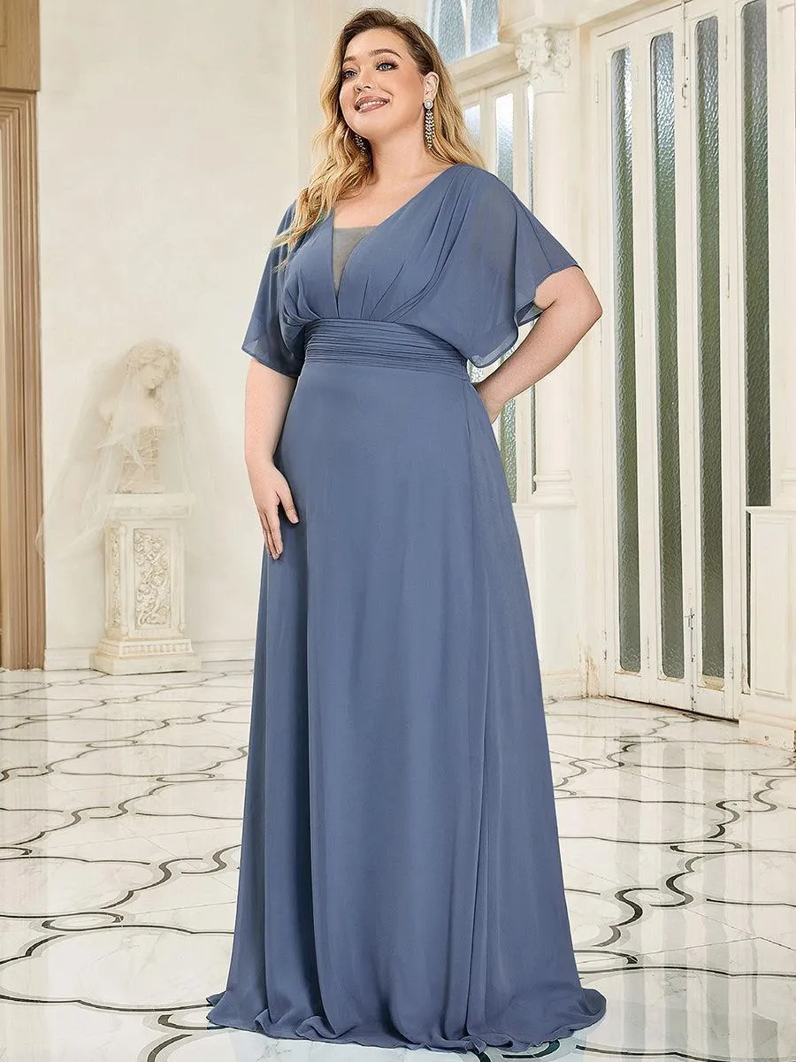 Robe invitée mariage en mousseline de soie A-line