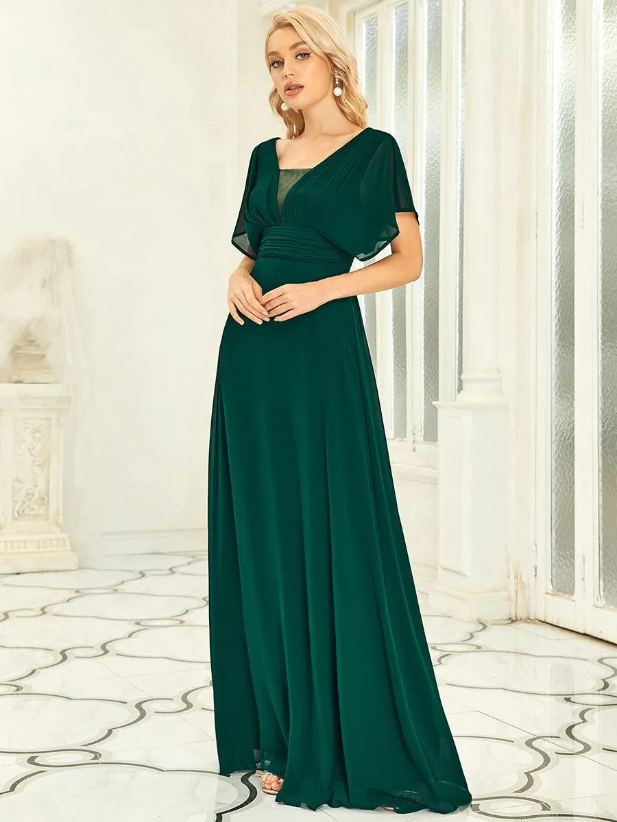 Robe invitée mariage en mousseline de soie A-line