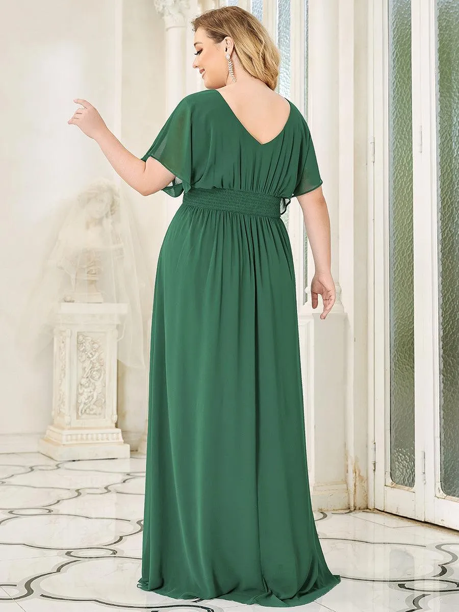 Robe invitée mariage en mousseline de soie A-line