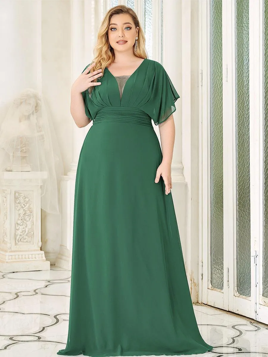 Robe invitée mariage en mousseline de soie A-line