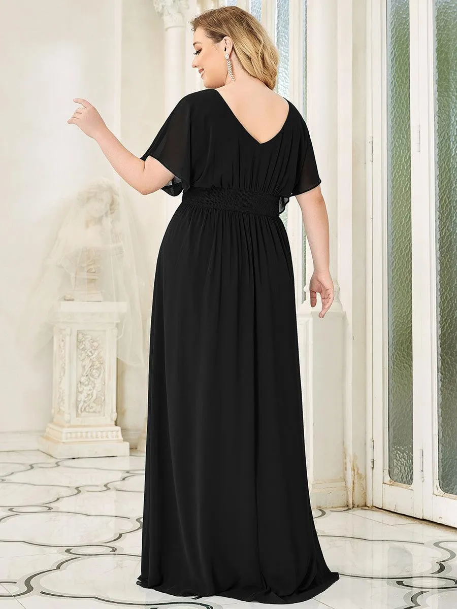 Robe invitée mariage en mousseline de soie A-line