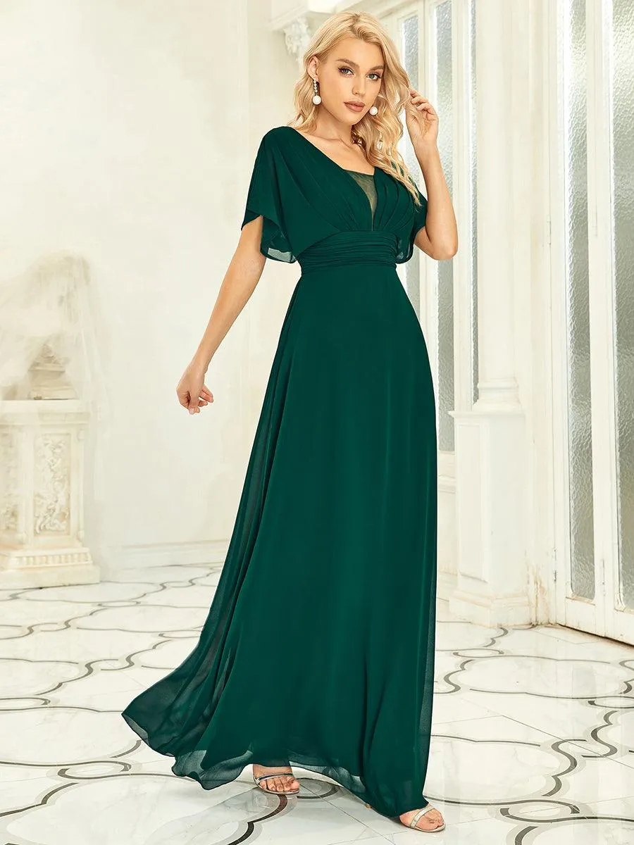 Robe invitée mariage en mousseline de soie A-line