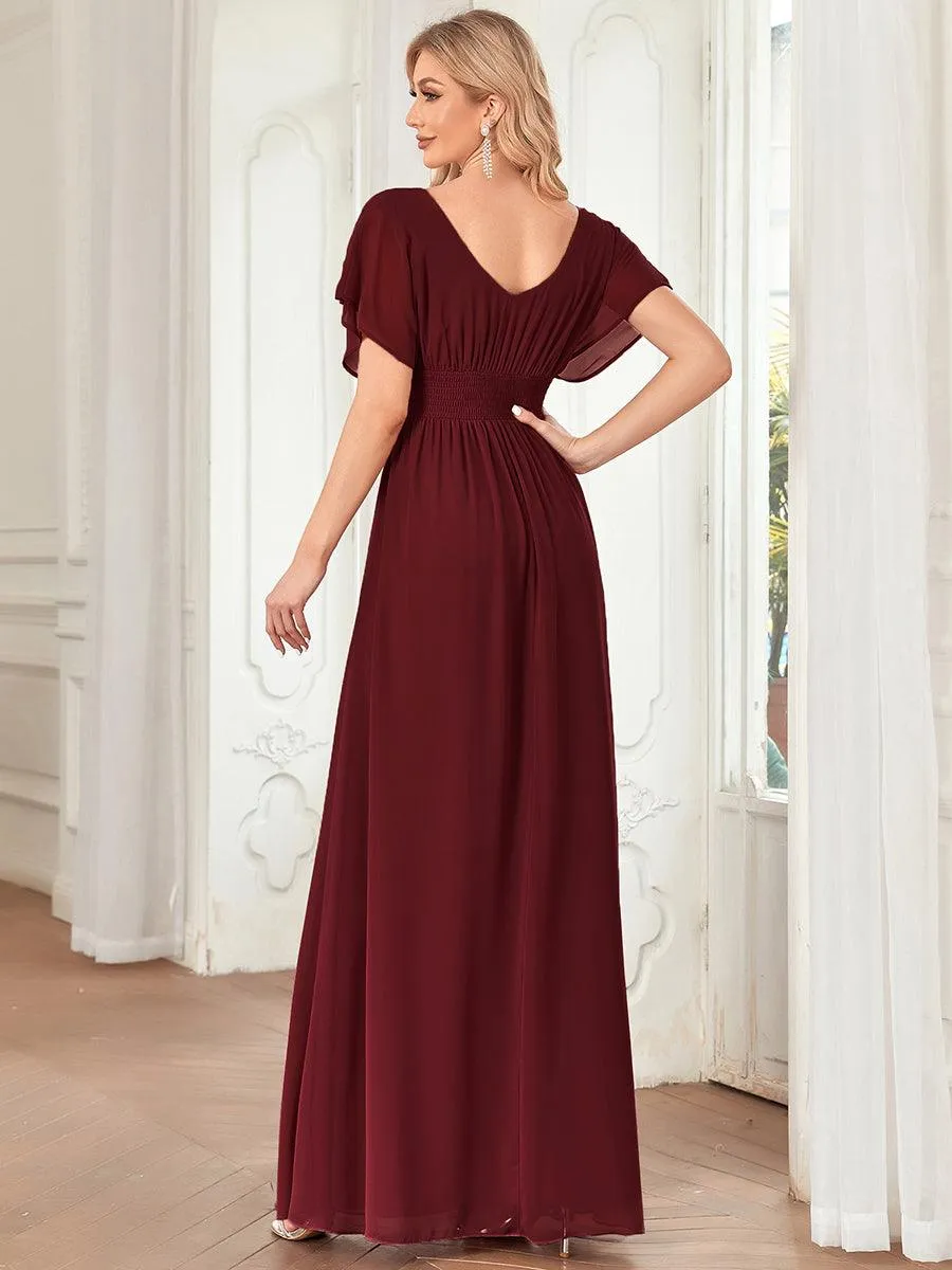Robe invitée mariage en mousseline de soie A-line