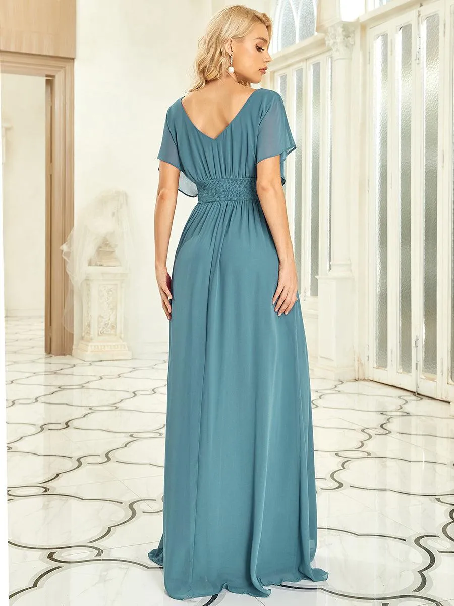 Robe invitée mariage en mousseline de soie A-line