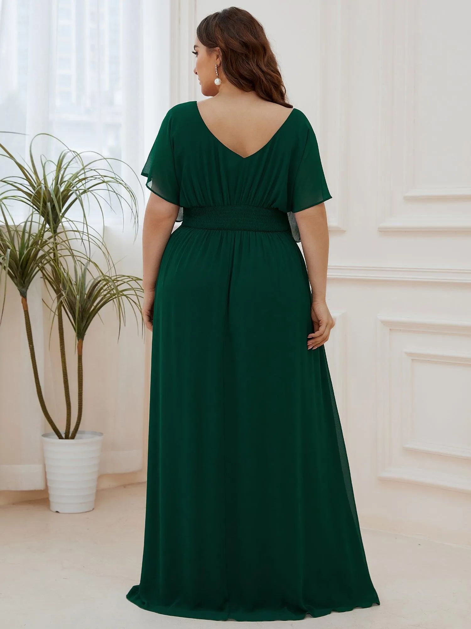 Robe invitée mariage en mousseline de soie A-line