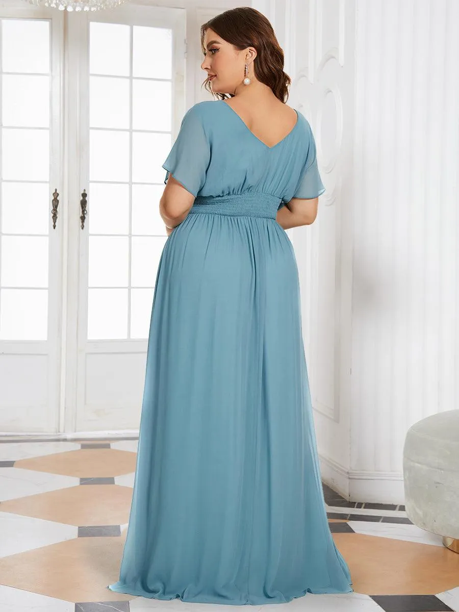 Robe invitée mariage en mousseline de soie A-line