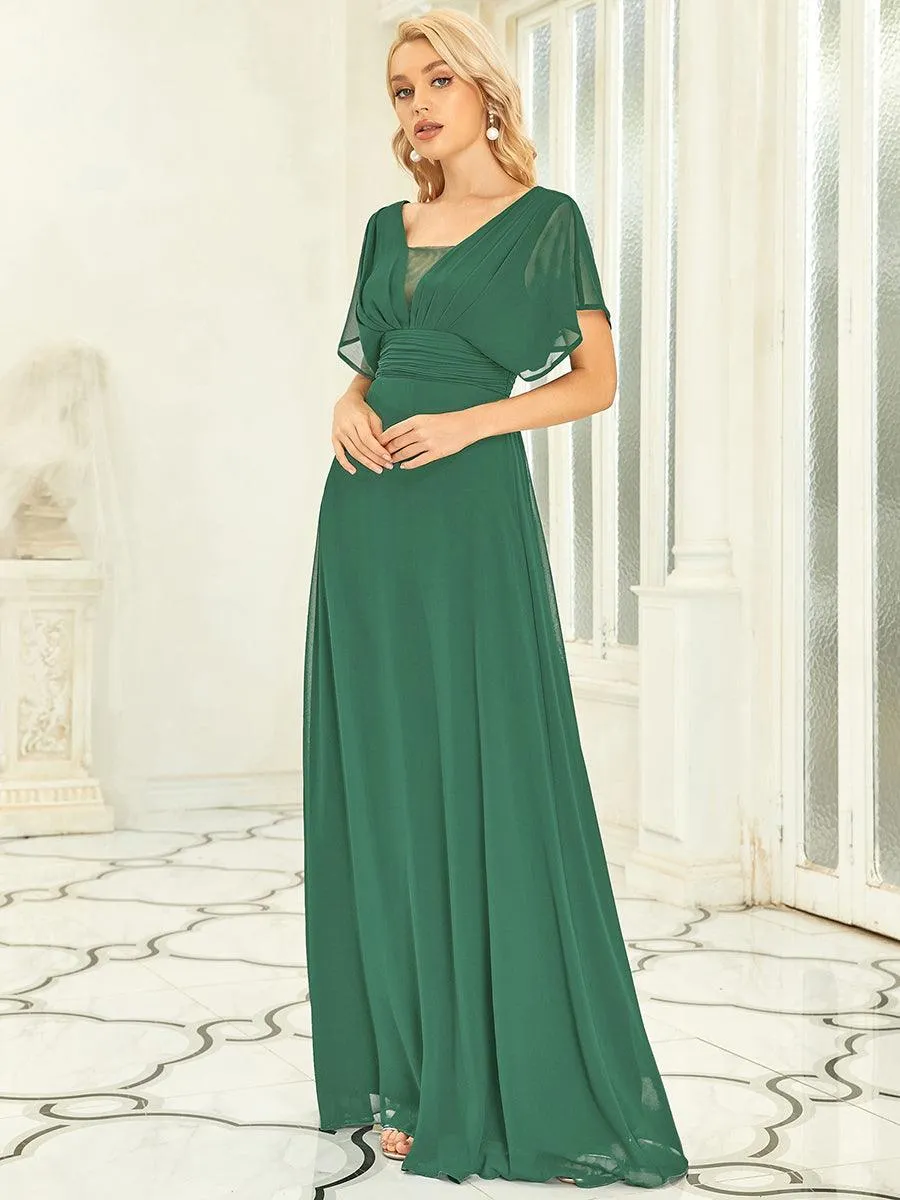 Robe invitée mariage en mousseline de soie A-line