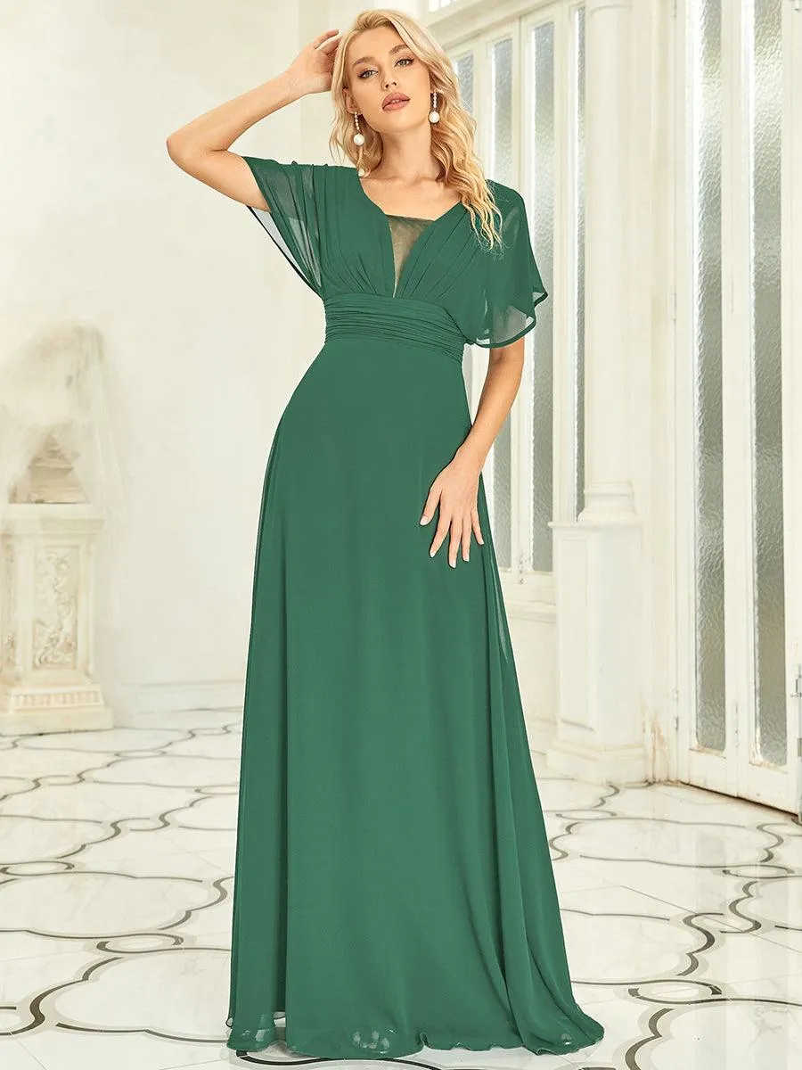 Robe invitée mariage en mousseline de soie A-line
