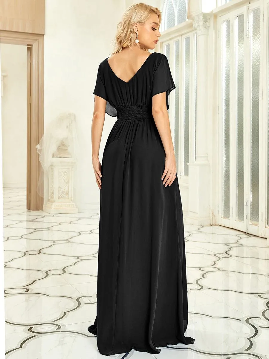 Robe invitée mariage en mousseline de soie A-line