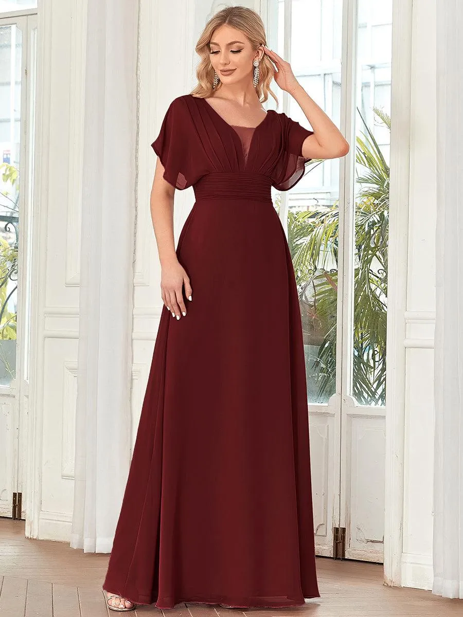 Robe invitée mariage en mousseline de soie A-line