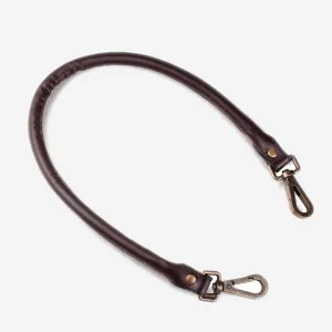 Rolled Elbow - Italian Leather and Antique Brass Deep Brown Strap