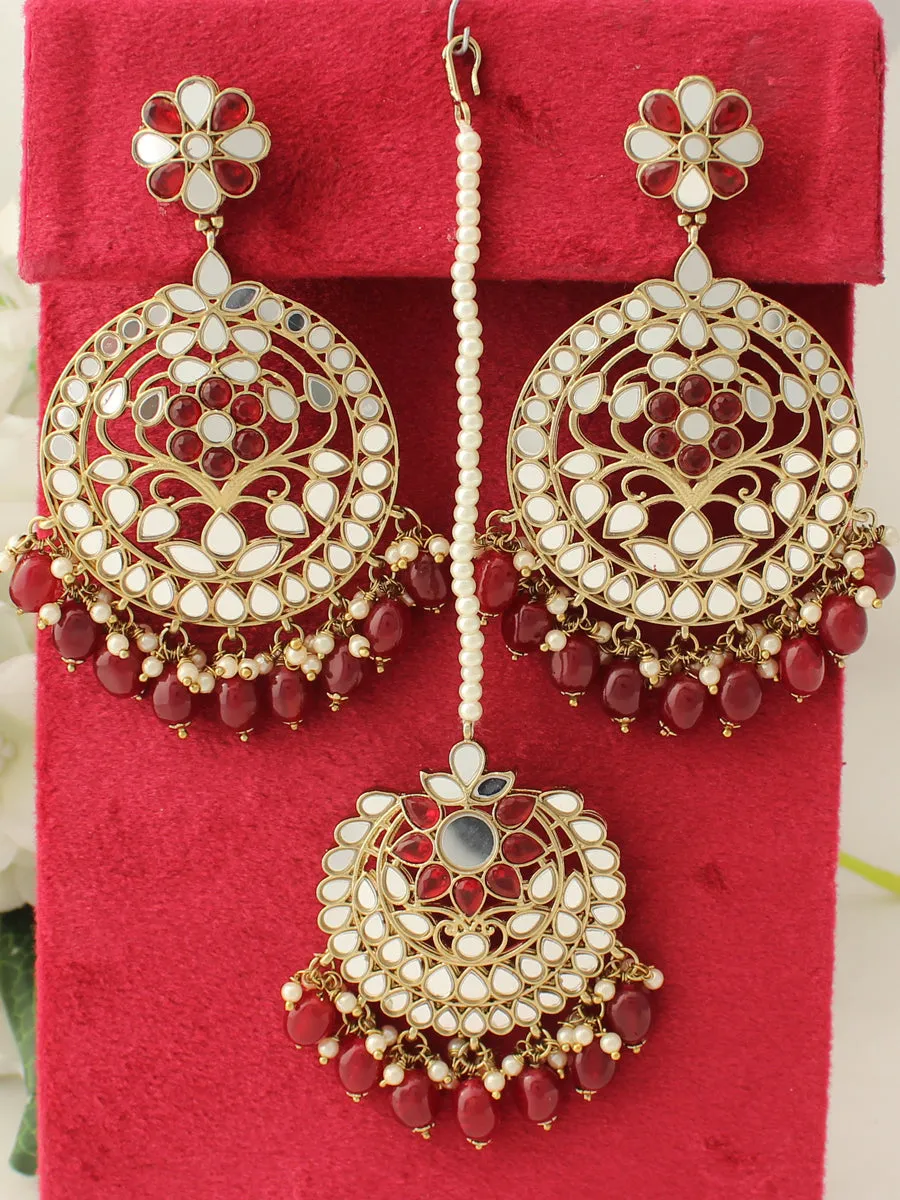Roshini Mirror Earrings & Tikka