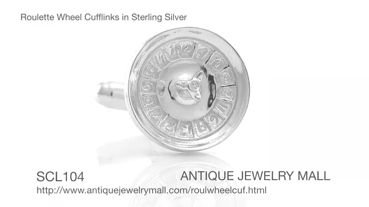 Roulette Wheel Cufflinks in Sterling Silver