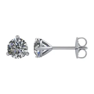 *Round Center 3 Prong Martini Earring