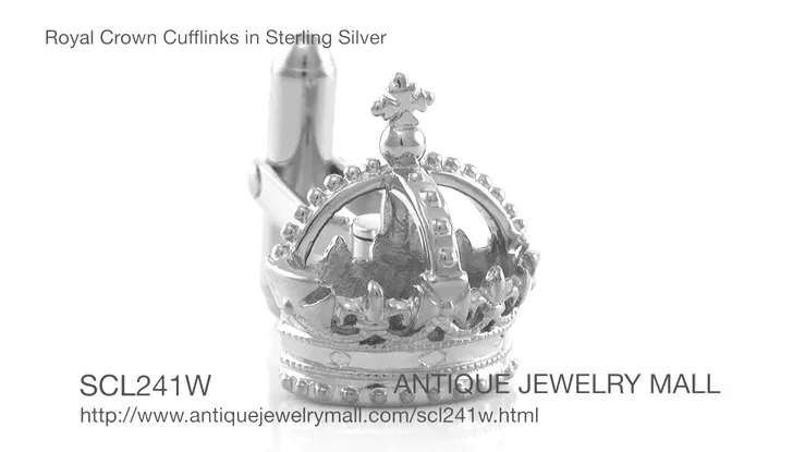 Royal Crown Cufflinks in Sterling Silver