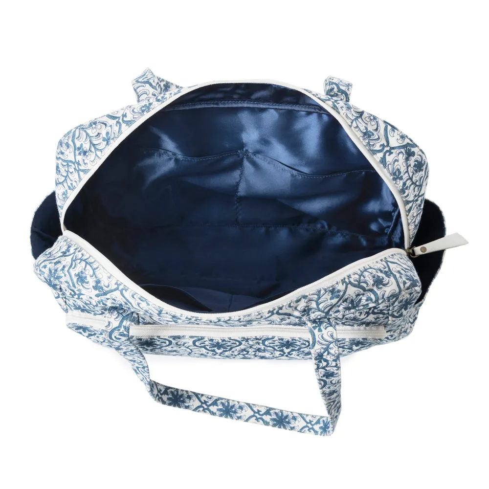Royal Damask Diaper Bag In Blue